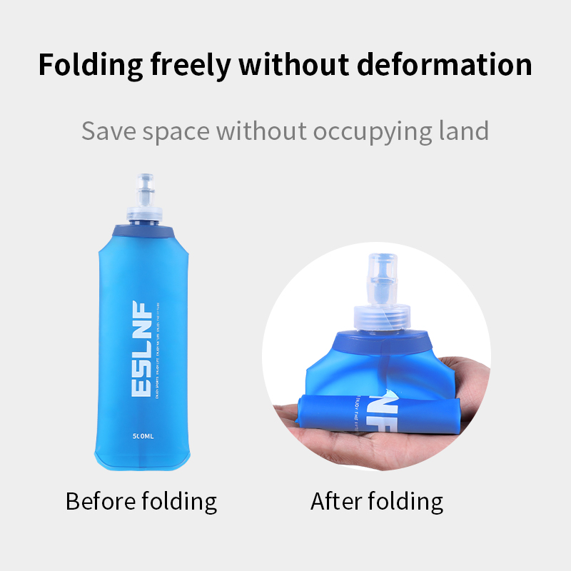 Outdoor Sport Bag - 500ml Collapsible Water Bottle Soft Flask