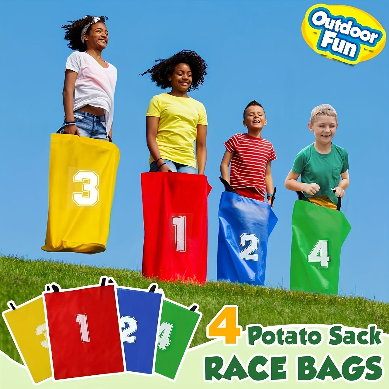 Outdoor Sport Bag - 4pcs Canvas Potato Sack Game Bags