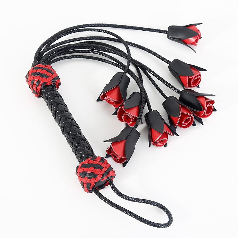 64.5cm Leather Handle Rose Top - Riding Crop Dressage recension och pris