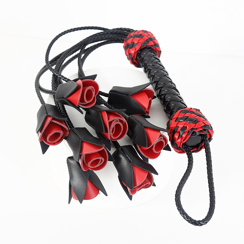64.5cm Leather Handle Rose Top - Riding Crop Dressage recension och pris