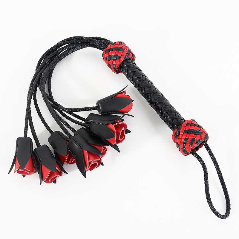 64.5cm Leather Handle Rose Top - Riding Crop Dressage recension och pris