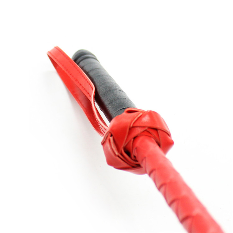 56cm Red and Black Leather Lon - Riding Crop Dressage recension och pris
