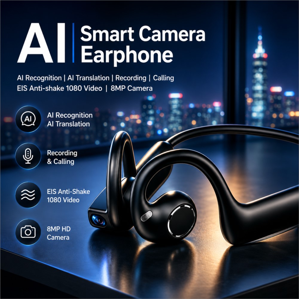 AI Smart Earphones 800W Smart  - Outdoor Sport Camera recension och pris