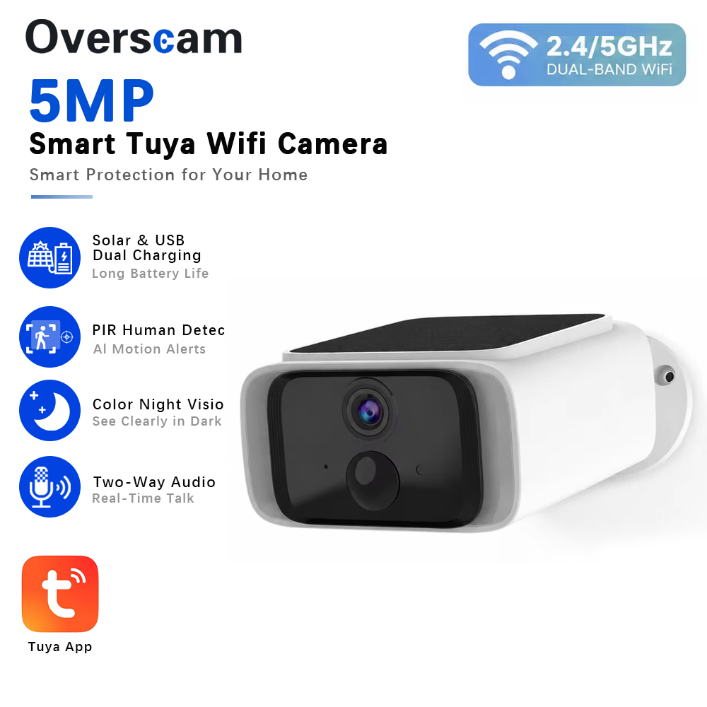 Tuya 5MP Solar Security Camera - Outdoor Sport Camera recension och pris